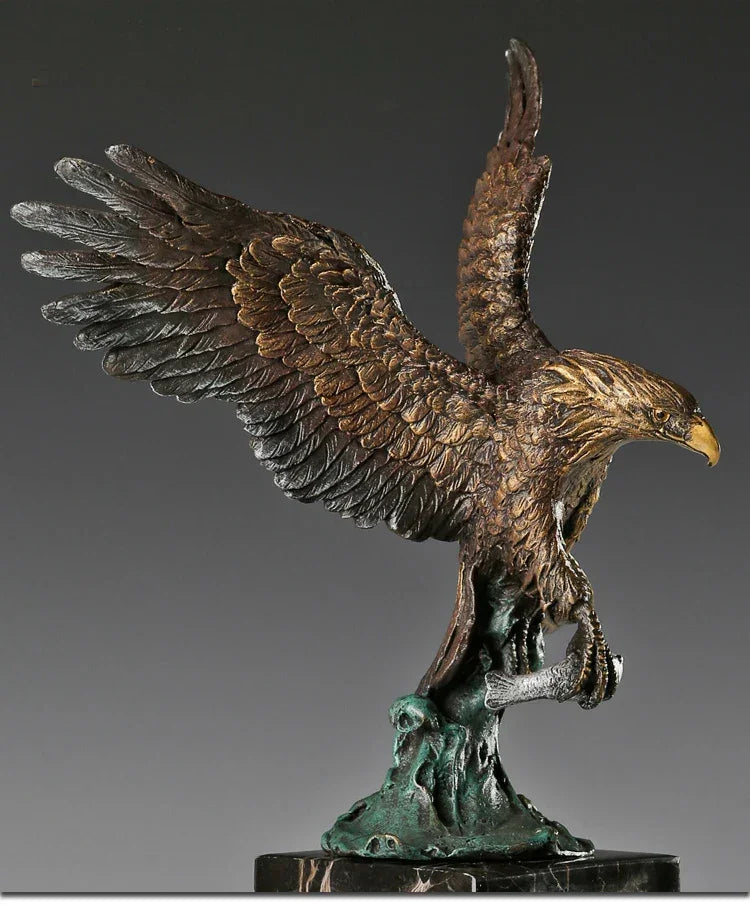 33cm Large Home Office Living Room Top Cool Business Ornament Auspicious Arabic Eagle Hawk Retro Bronze... - House Of Avana