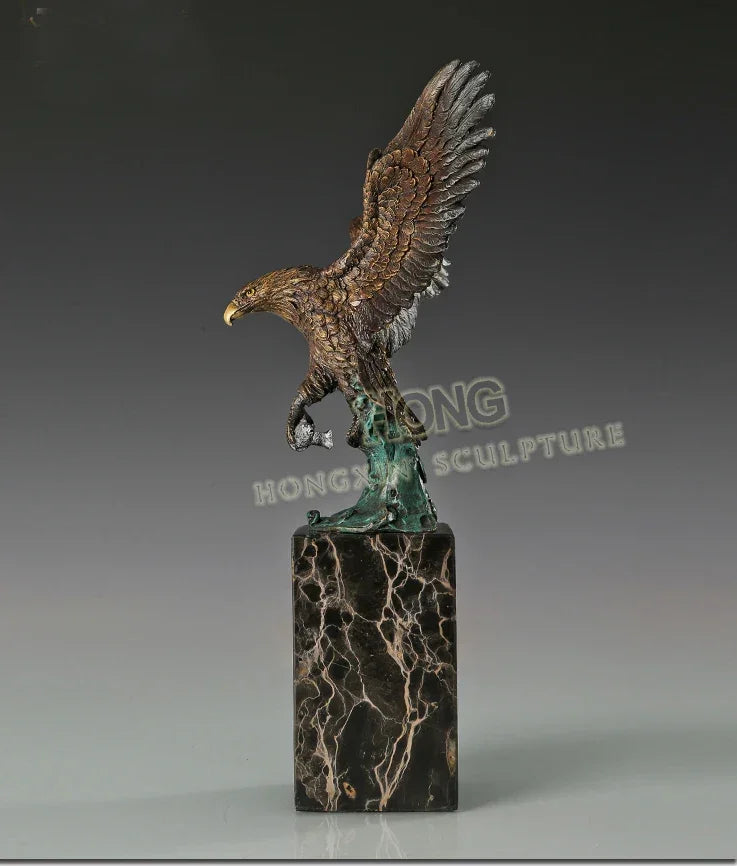 33cm Large Home Office Living Room Top Cool Business Ornament Auspicious Arabic Eagle Hawk Retro Bronze... - House Of Avana