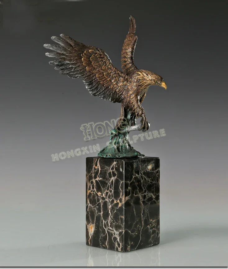 33cm Large Home Office Living Room Top Cool Business Ornament Auspicious Arabic Eagle Hawk Retro Bronze... - House Of Avana