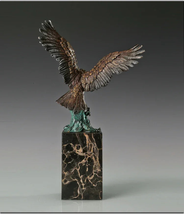 33cm Large Home Office Living Room Top Cool Business Ornament Auspicious Arabic Eagle Hawk Retro Bronze... - House Of Avana