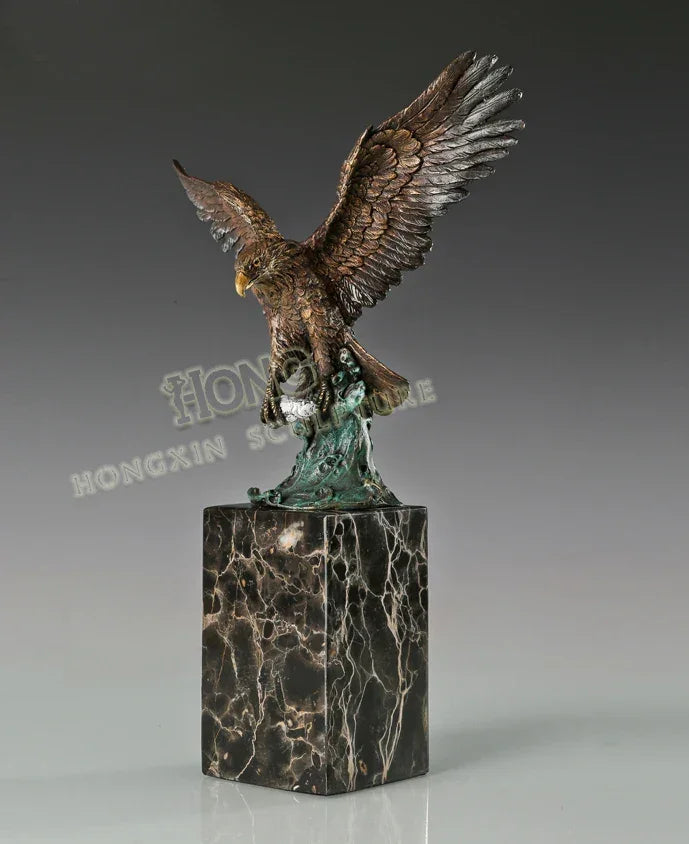 33cm Large Home Office Living Room Top Cool Business Ornament Auspicious Arabic Eagle Hawk Retro Bronze... - House Of Avana