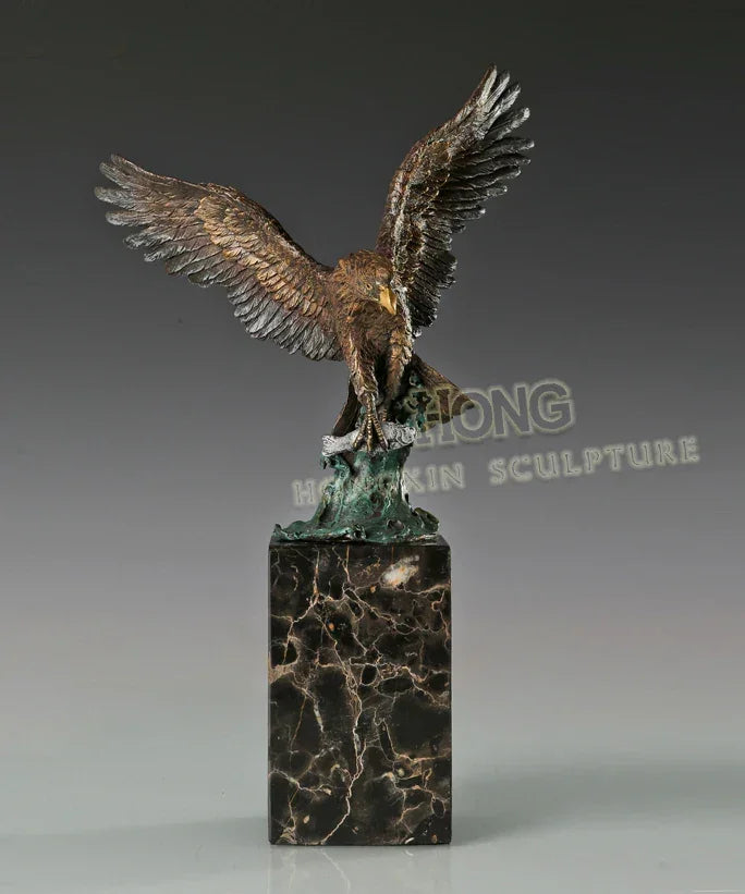 33cm Large Home Office Living Room Top Cool Business Ornament Auspicious Arabic Eagle Hawk Retro Bronze... - House Of Avana