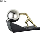 Mythical Figure Sculpture - Sisyphus Bronze Desk Statue, lifestyle image - House Of Avana
