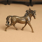 Bronze stallion pair statue, majestic miniature figurines - House of Avana