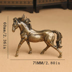 Bronze stallion pair statue, majestic miniature figurines - House of Avana