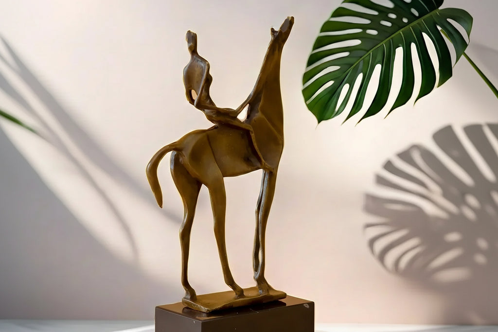 Abstract Modern Art Salvador Dali Woman on Horseback Bronze Statue Animal Bronze Sculptures for Home... - House Of Avana