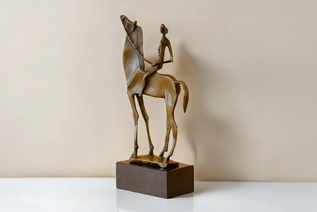 Abstract Modern Art Salvador Dali Woman on Horseback Bronze Statue Animal Bronze Sculptures for Home... - House Of Avana