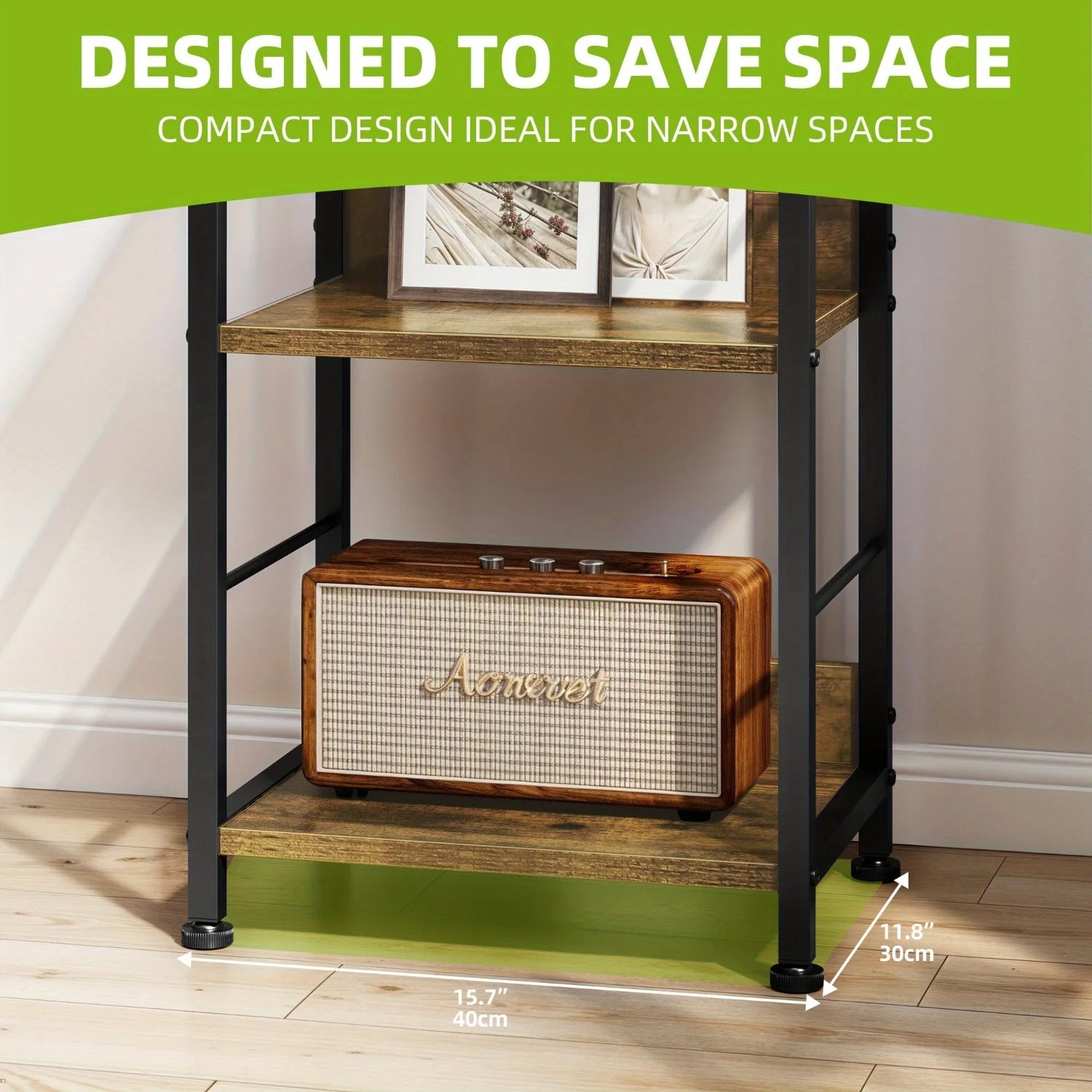 Rustic Brown Bookshelf Bookcase 6 Tiers, Floor Standing Book Shelf with 4 Hooks, Wooden Shelf and Metal Frame Book Rack Industrial Tall Shelf Unit Storage for Living Room, Home Office House Of Avana