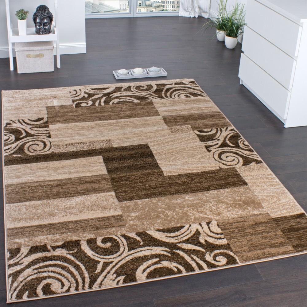 Brown Beige Designer Rug for Living Room RugYourHome