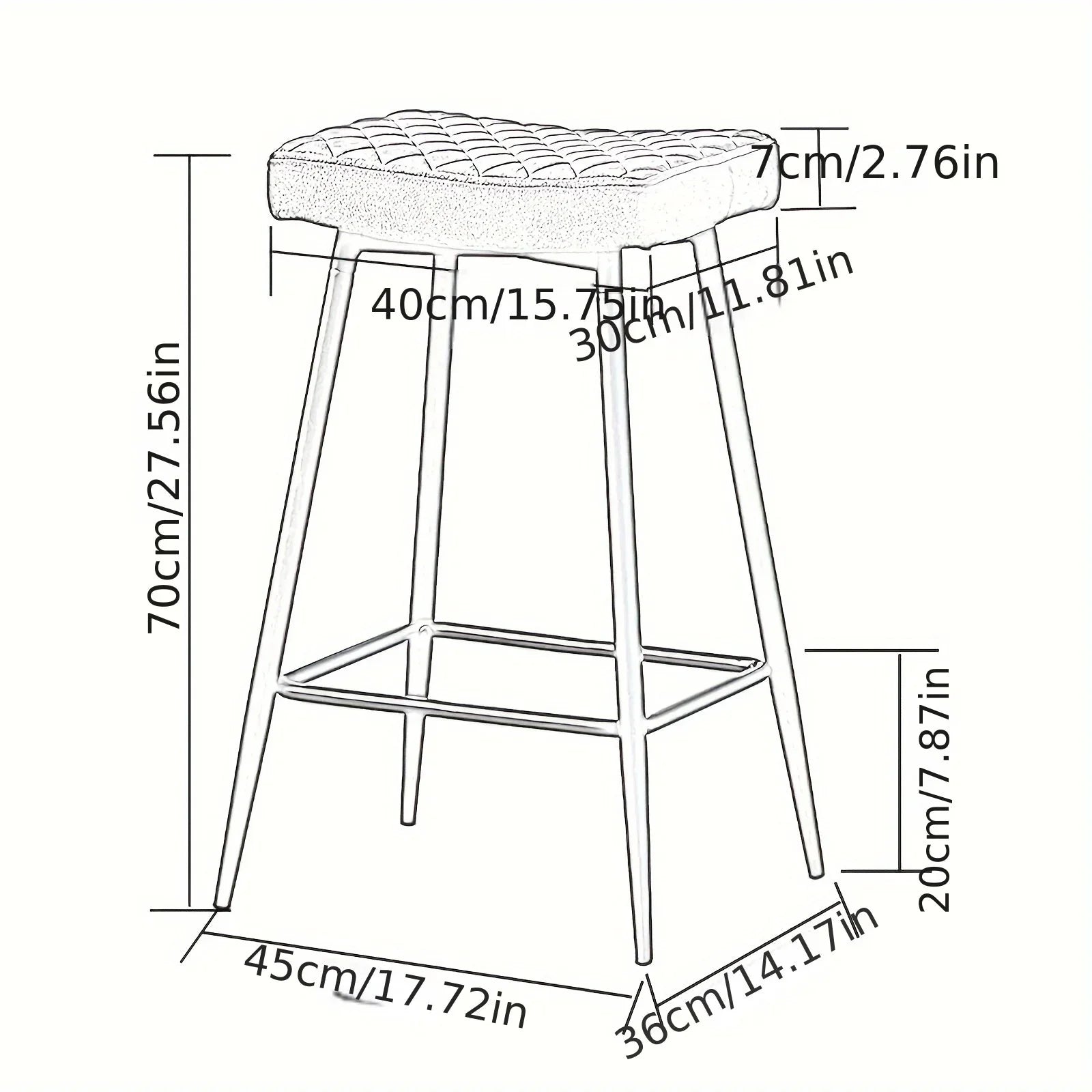 Bar Stools Set of Pu Brown Barstools with Black Metal Legs Kitchen Island Stools, High Bar Chairs for... - House Of Avana