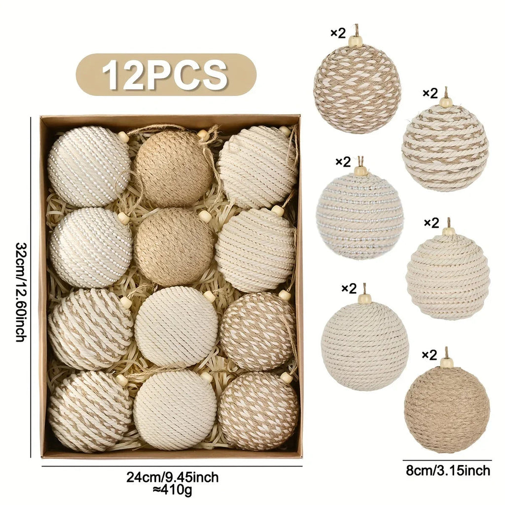 Brown Christmas Ball Set S with Wooden Clips 3.15-inch Rope - House Of Avana [[SKU:HOA-XMS-059]]