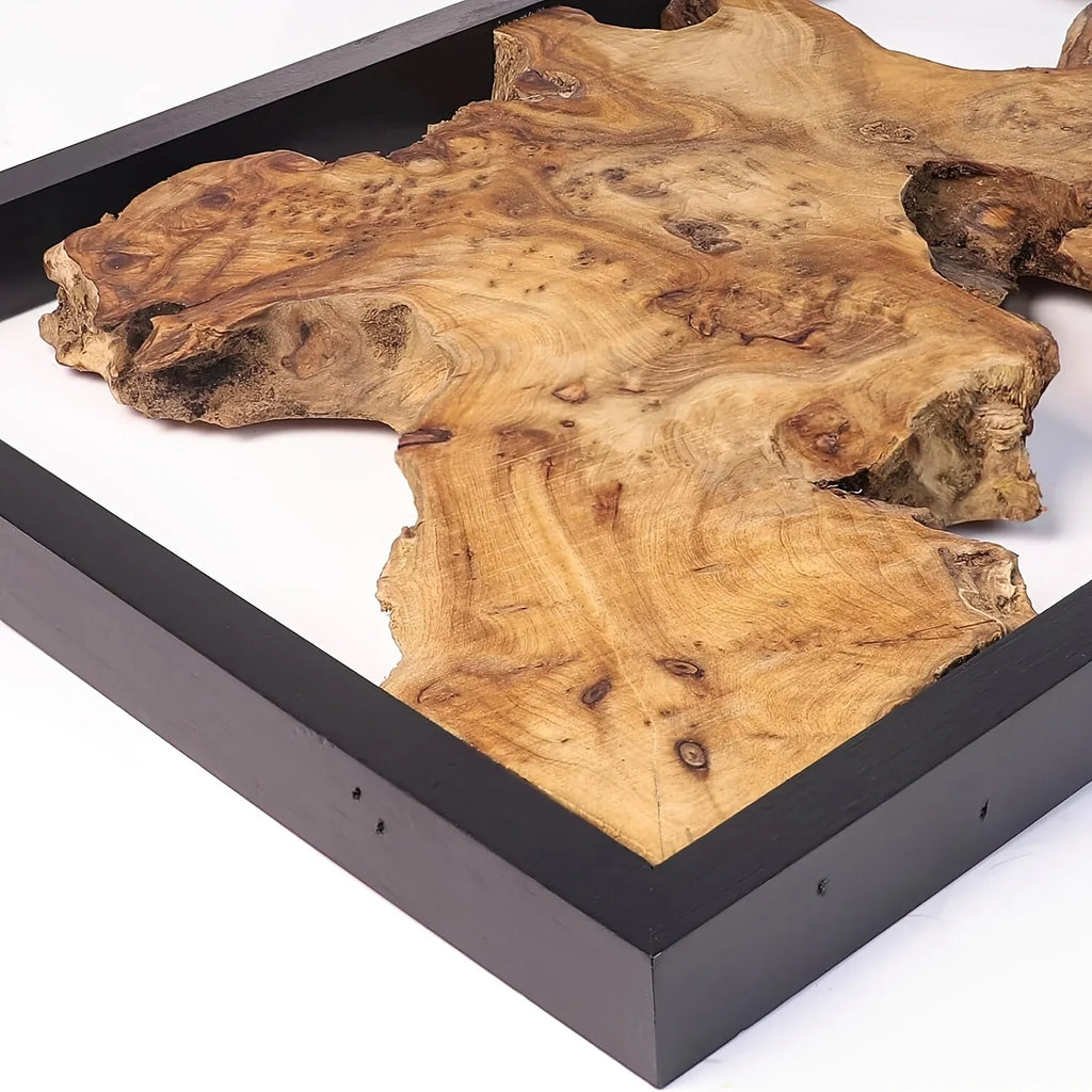 Wood Wall Decor 16''x12'' with Natural Grain & Knots, Warm Brown Tones, detail shot - House Of Avana