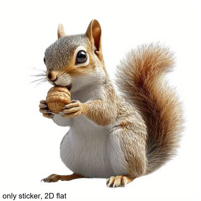 S Cute Squirrel Eating Nuts Stickers - Scratch-resistant, High Quality, with Double-sided Printing - for... - House Of Avana