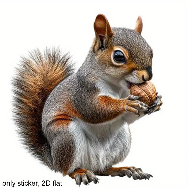 S Cute Squirrel Eating Nuts Stickers - Scratch-resistant, High Quality, with Double-sided Printing - for... - House Of Avana