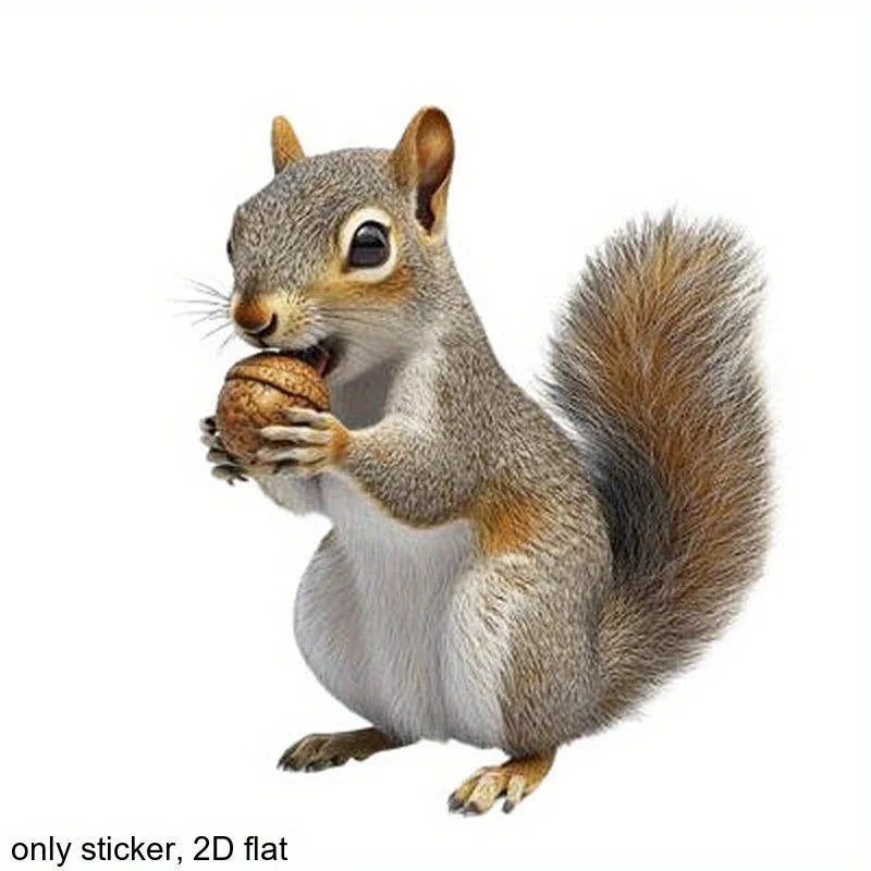 S Cute Squirrel Eating Nuts Stickers - Scratch-resistant, High Quality, with Double-sided Printing - for... - House Of Avana