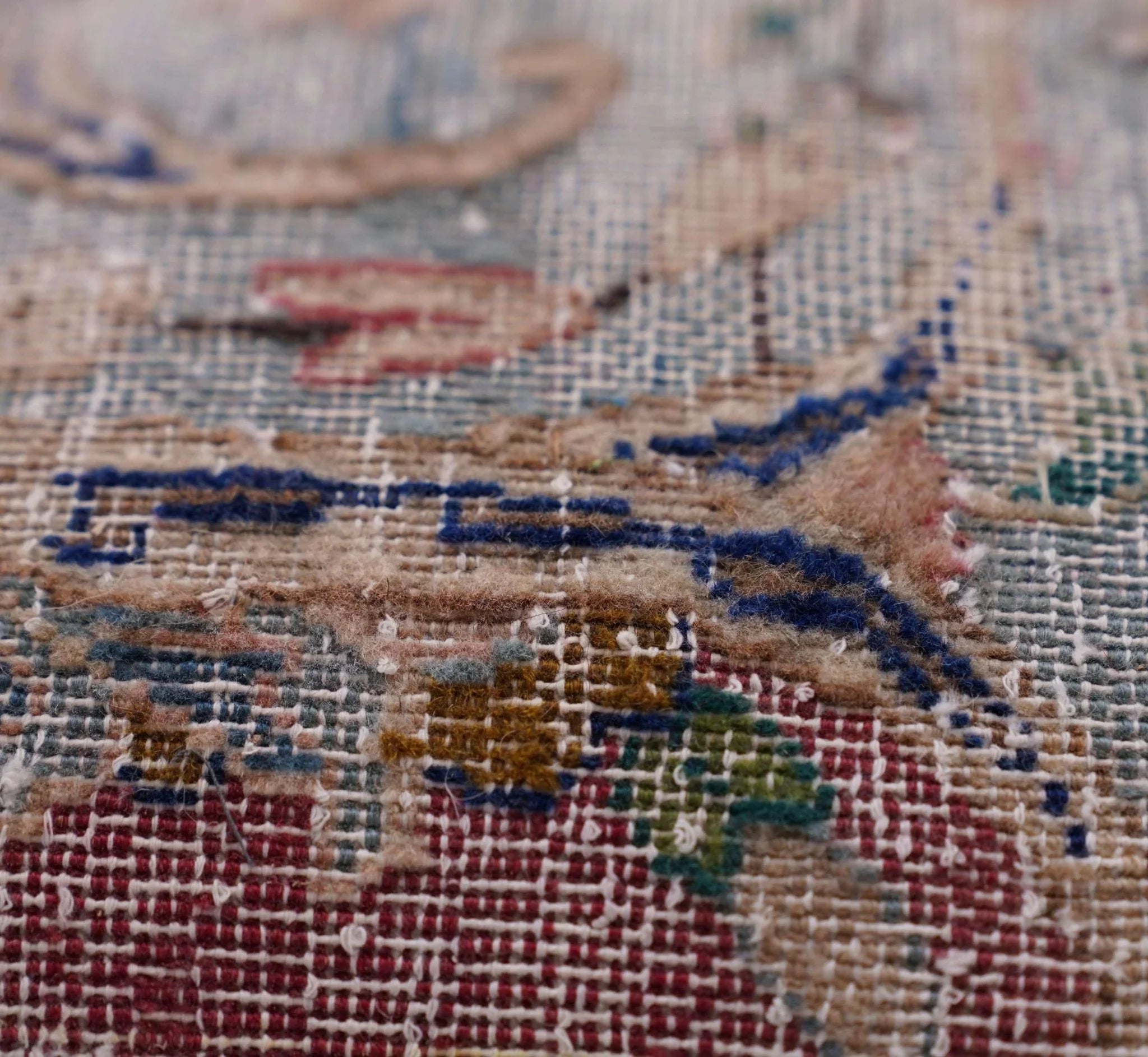 Canvello Antique Rug Light Brown Pillows - 16"x16", back view - House Of Avana