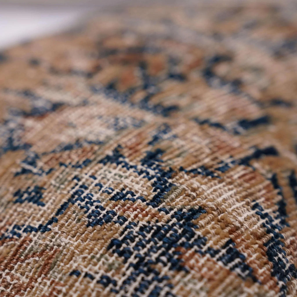 Canvello Antique Kerman Rug Dark Brown Pillow - 18"x18", top view - House Of Avana