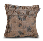 Canvello Antique Rug Brown Cushions for Sofa - 16"x16", front view - House Of Avana