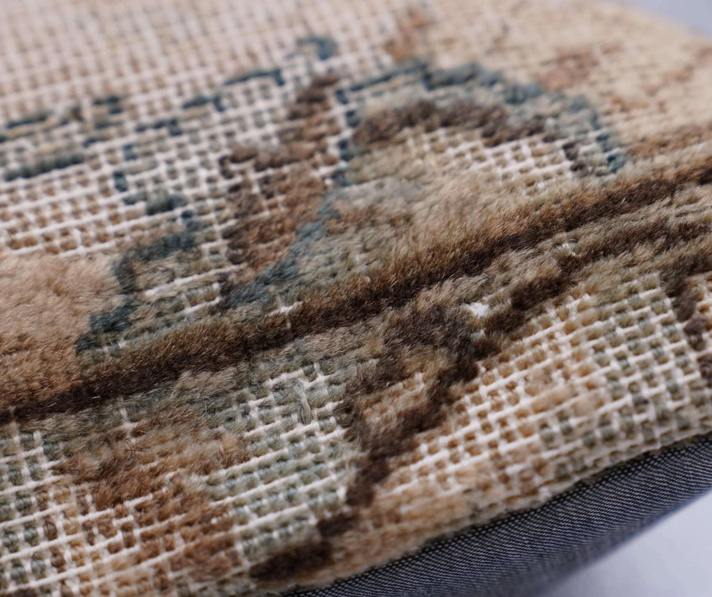 Canvello Antique Rug Brown Cushions for Sofa - 16"x16", top view - House Of Avana