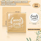 100 Small Kraft Paper Bakery Bags with Clear Window & Handmade Stickers - Brown Treat Bags for Cookies,... - House Of Avana