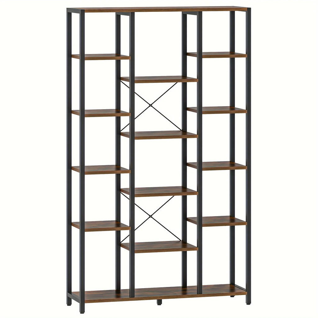Bookcase, Triple 6-tiers Tall Bookshelf, Open Storage Shelves with Adjustable Shelves, Display Shelf for... - House Of Avana