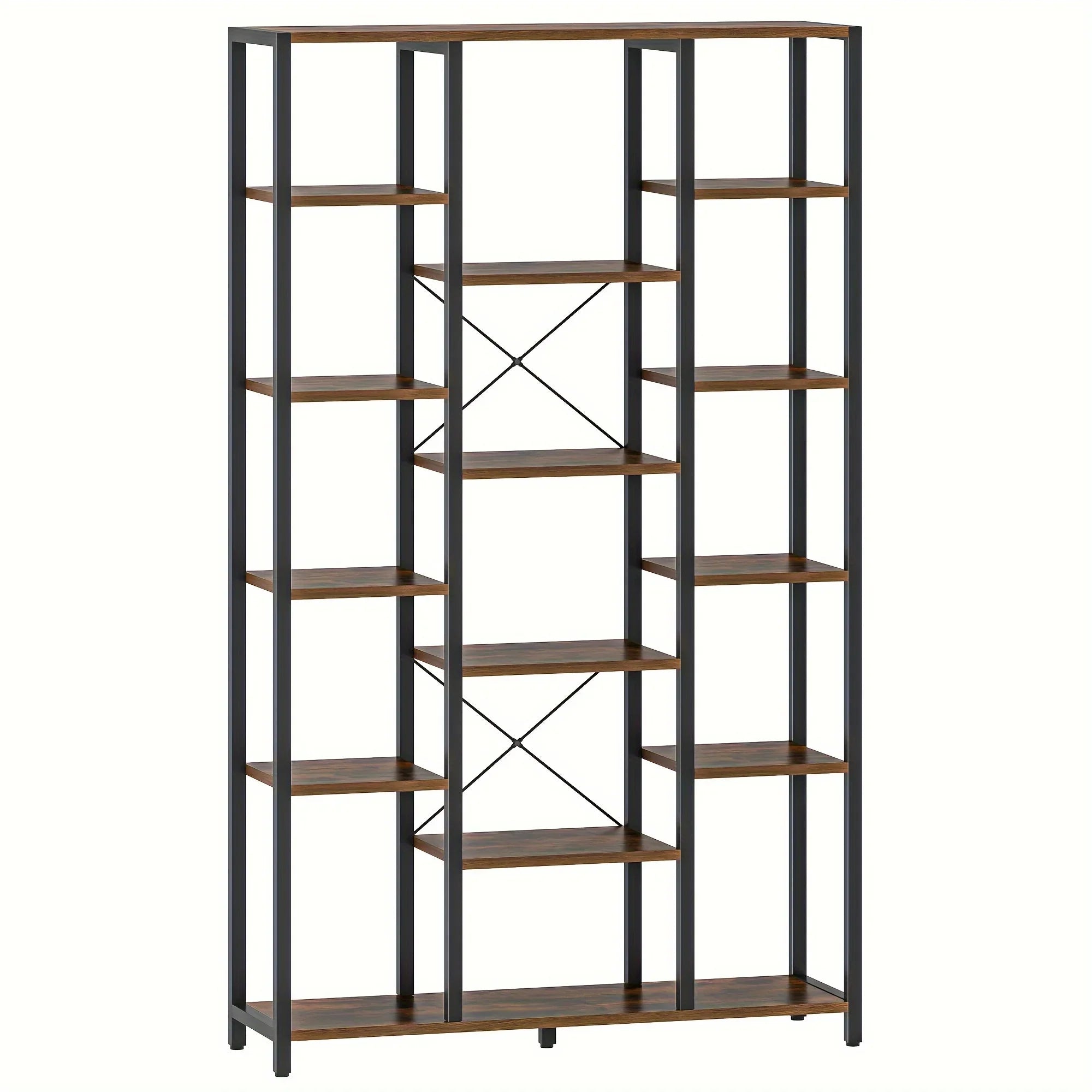 Bookcase, Triple 6-tiers Tall Bookshelf, Open Storage Shelves with Adjustable Shelves, Display Shelf for... - House Of Avana