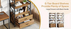 Bookshelf with Drawers, 70.8" Industrial Bookcase with Drawers, Shelf Open Shelf for Storage, Wood Book... - House Of Avana