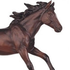 Galloping Horse Statue - Dark Brown Inch, side view - House Of Avana