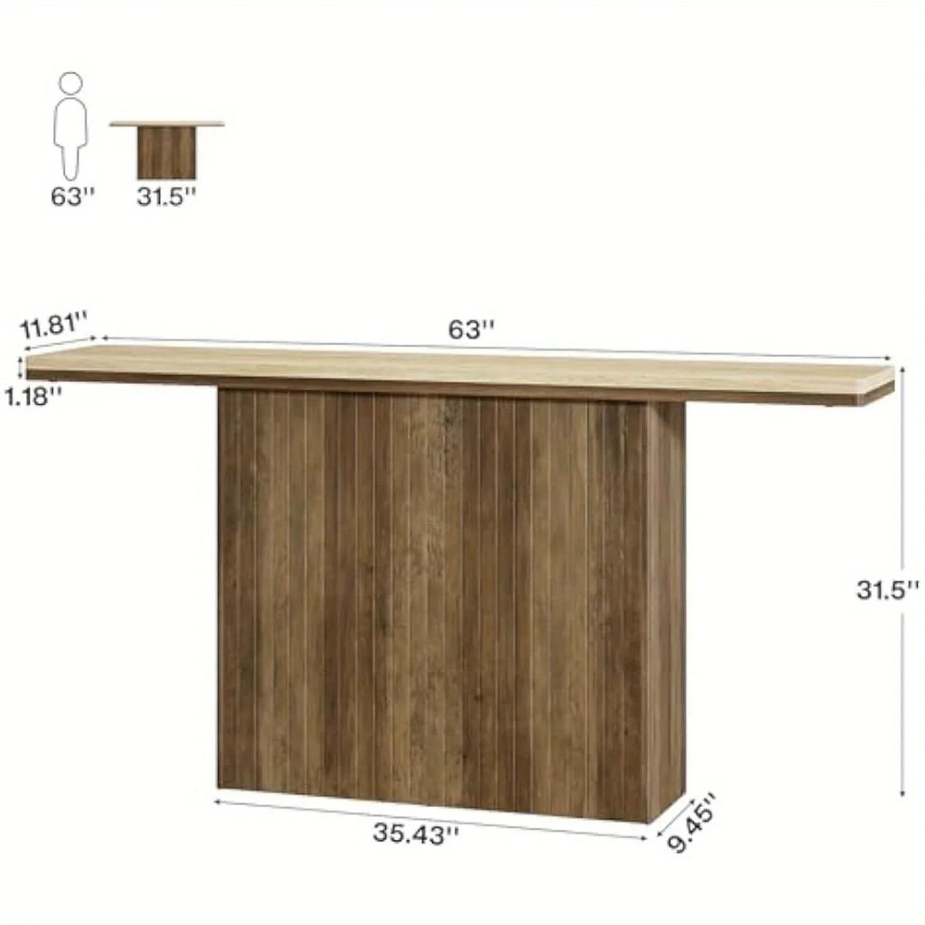 63-inch Long Console Table for Entryway, Farmhouse Wooden Sofa Table Behind Couch for Living Room,... - House Of Avana