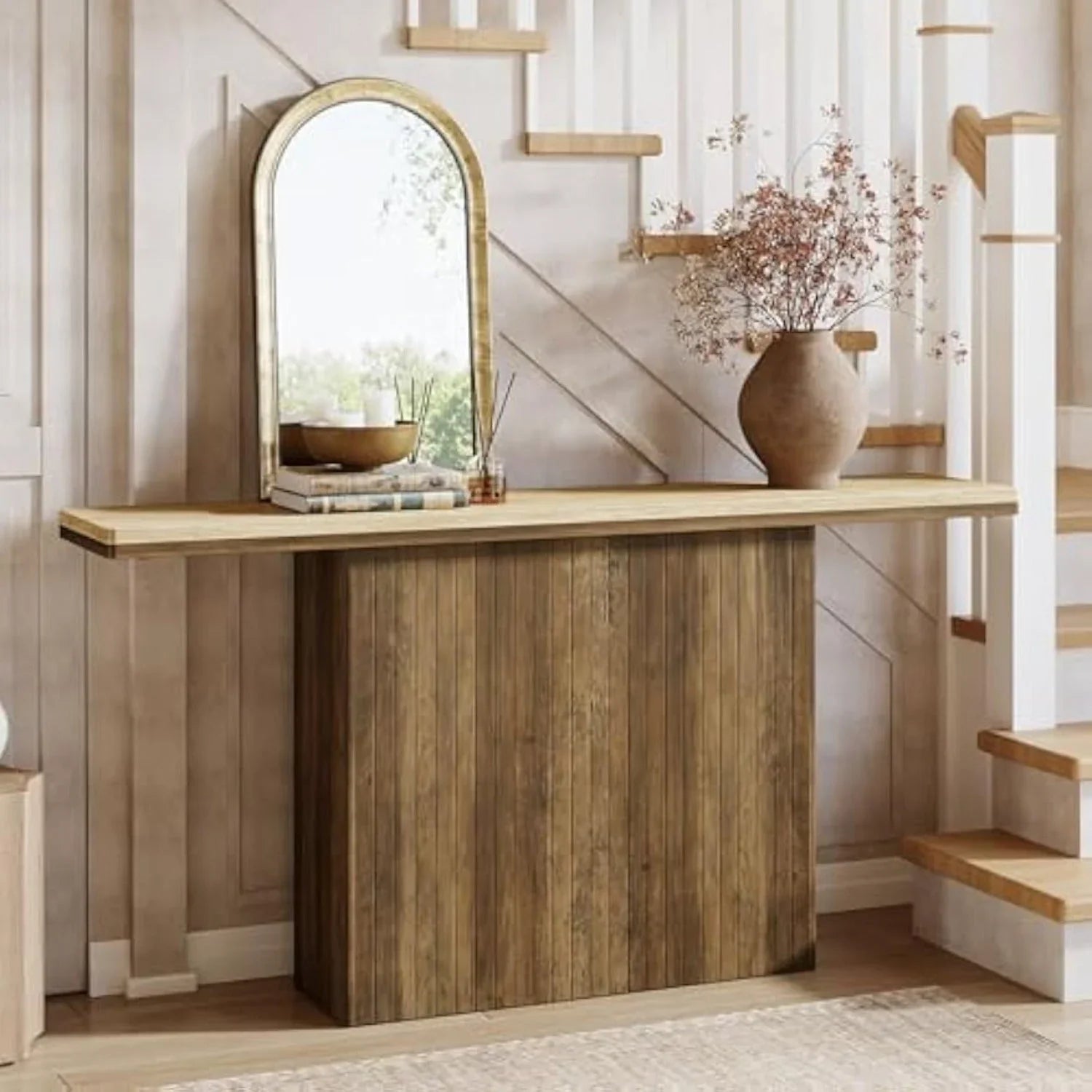 63-inch Long Console Table for Entryway, Farmhouse Wooden Sofa Table Behind Couch for Living Room,... - House Of Avana