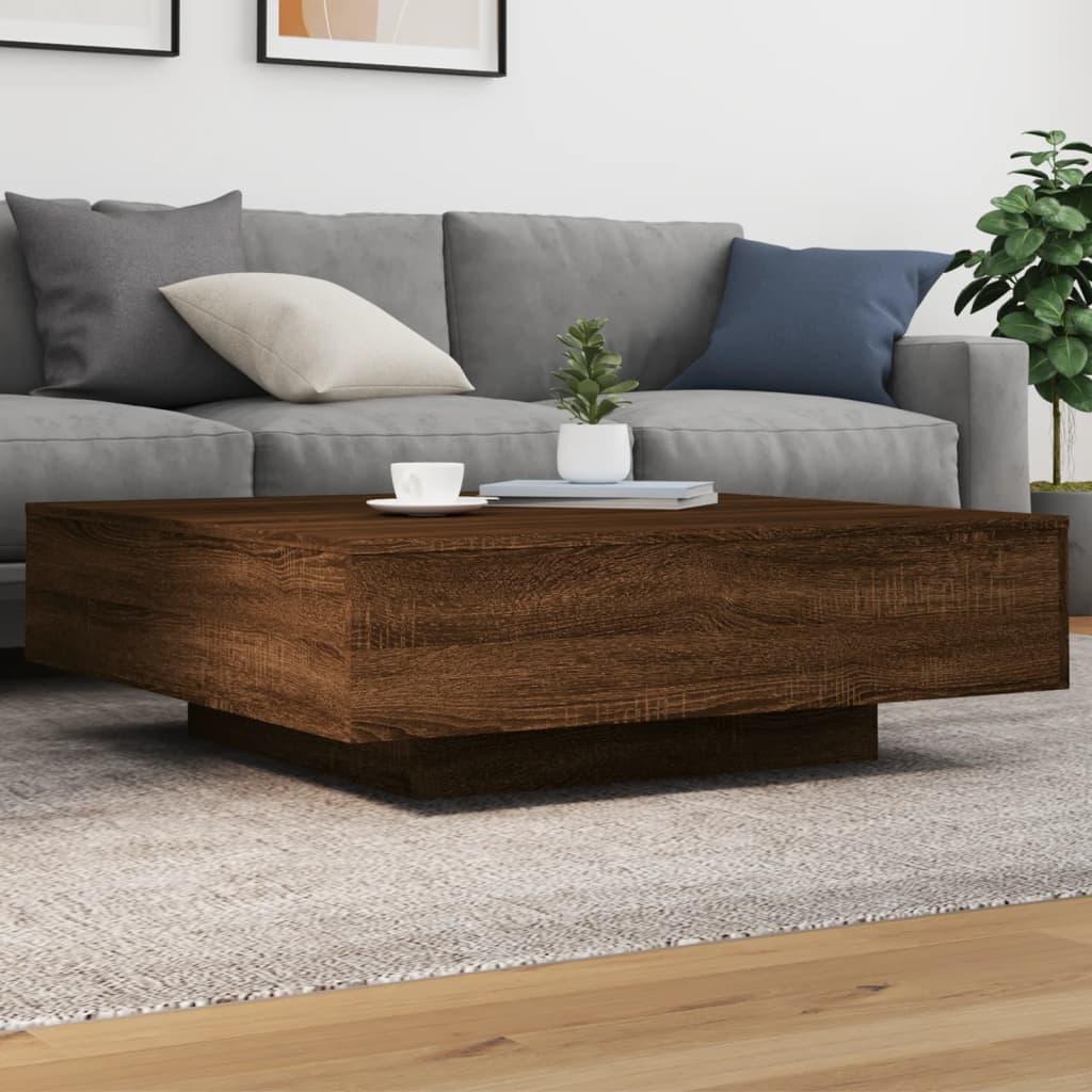 Coffee Table Brown Oak 100x100x31 Cm Engineered Wood - House Of Avana