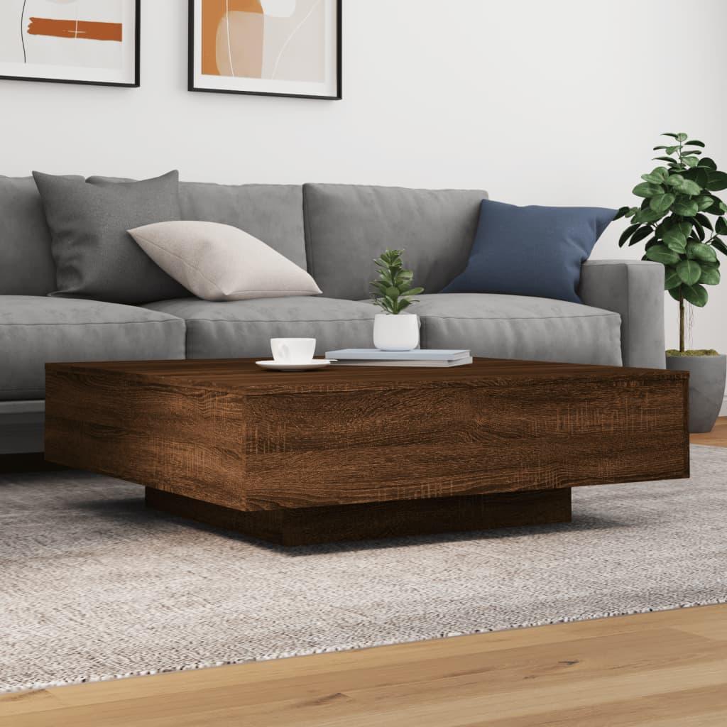 Coffee Table Brown Oak 100x100x31 Cm Engineered Wood - House Of Avana