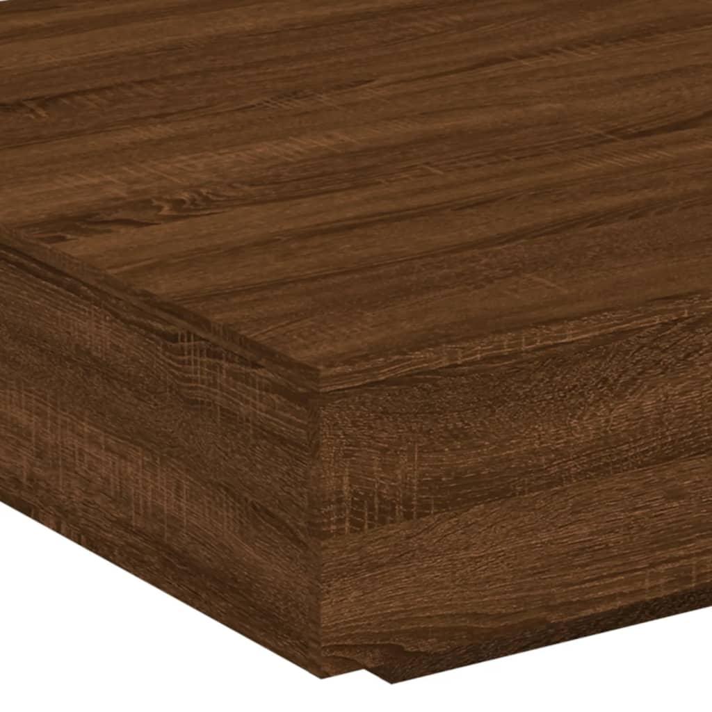 Coffee Table Brown Oak 100x100x31 Cm Engineered Wood - House Of Avana