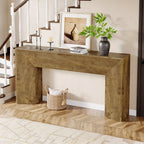 63" Extra Long Brown Wooden Console Table for Entryway - Modern Rustic Style, Engineered Wood Top, Easy... - House Of Avana