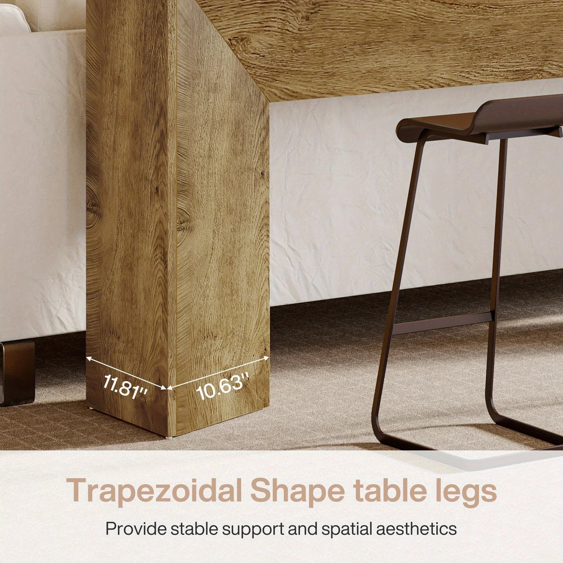 63" Extra Long Brown Wooden Console Table for Entryway - Modern Rustic Style, Engineered Wood Top, Easy... - House Of Avana