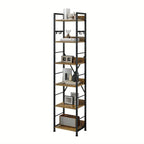 Brown 6-tier Bookshelf with Hooks - House Of Avana