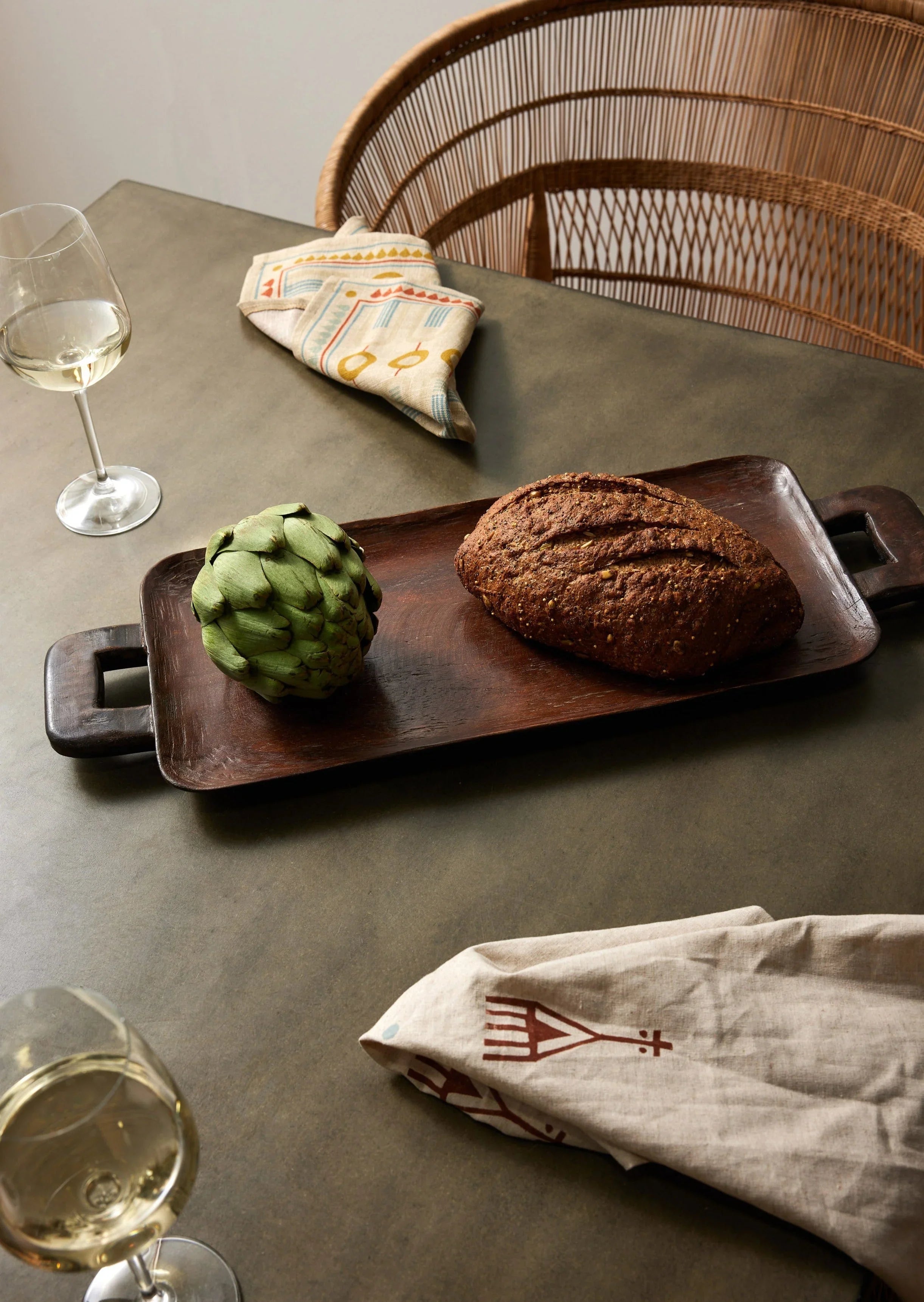 Bamenda Brown Rectangle Wood Serving Tray - House Of Avana