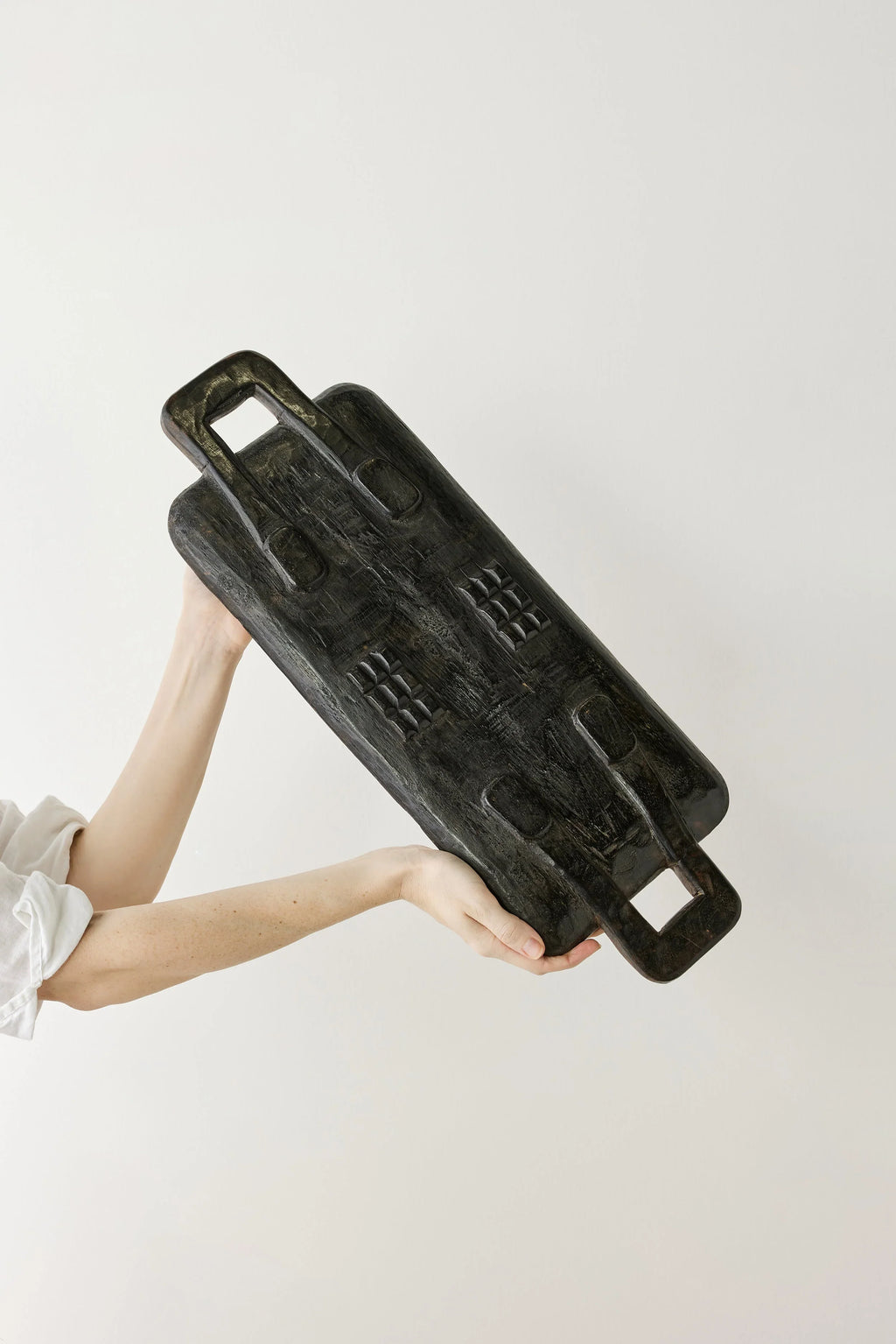 Bamenda Brown Rectangle Wood Serving Tray - House Of Avana