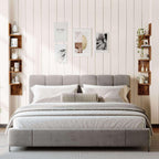 Set of Brown 5-tier Corner Wall Shelves, detail shot - House Of Avana