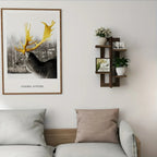 Brown Wall Mounted Floating Wood Shelves, angled view - House Of Avana