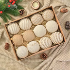Brown Christmas Ball Set S with Wooden Clips 3.15-inch Rope - House Of Avana