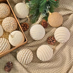 Brown Christmas Ball Set S with Wooden Clips 3.15-inch Rope - House Of Avana