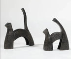 Black Cast Iron Bull Statue Animal Sculpture, side view - House Of Avana