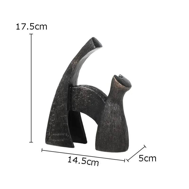 Black Cast Iron Bull Statue Animal Sculpture, angled view - House Of Avana