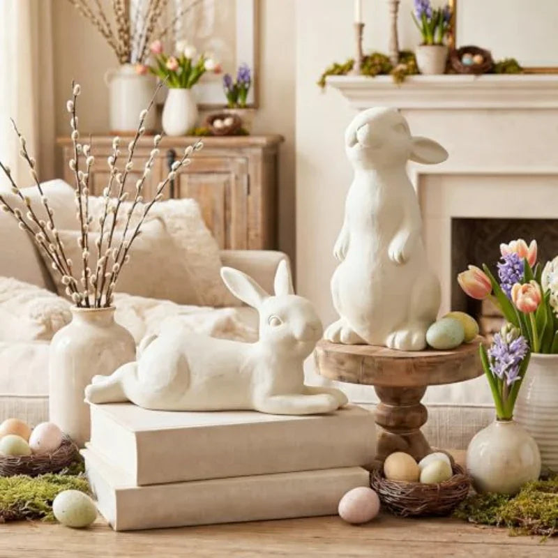 Bunny Figurines - Rustic Terracotta 2pcs