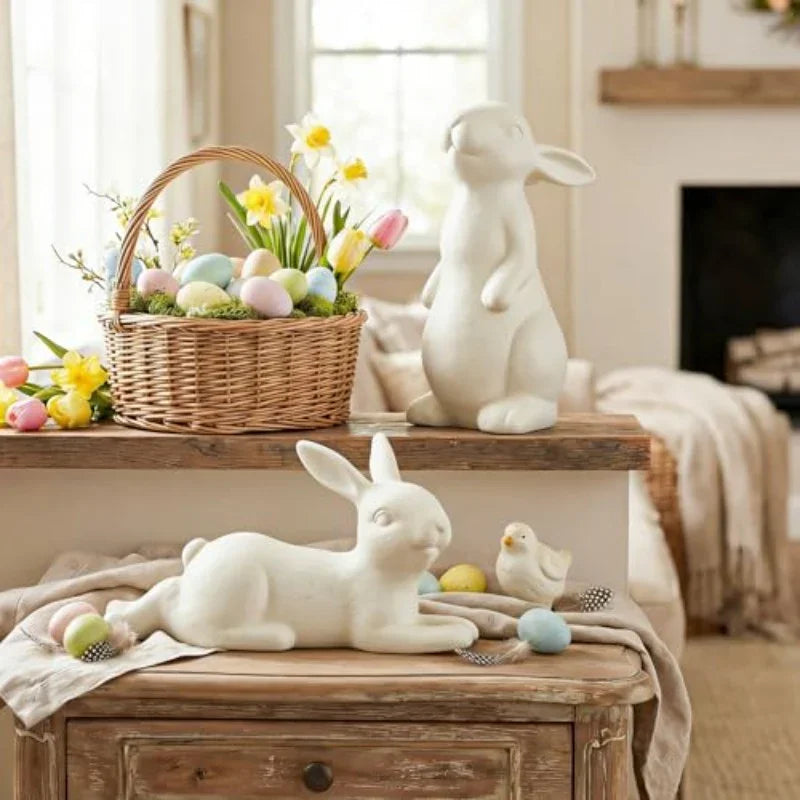 Bunny Figurines - Rustic Terracotta 2pcs