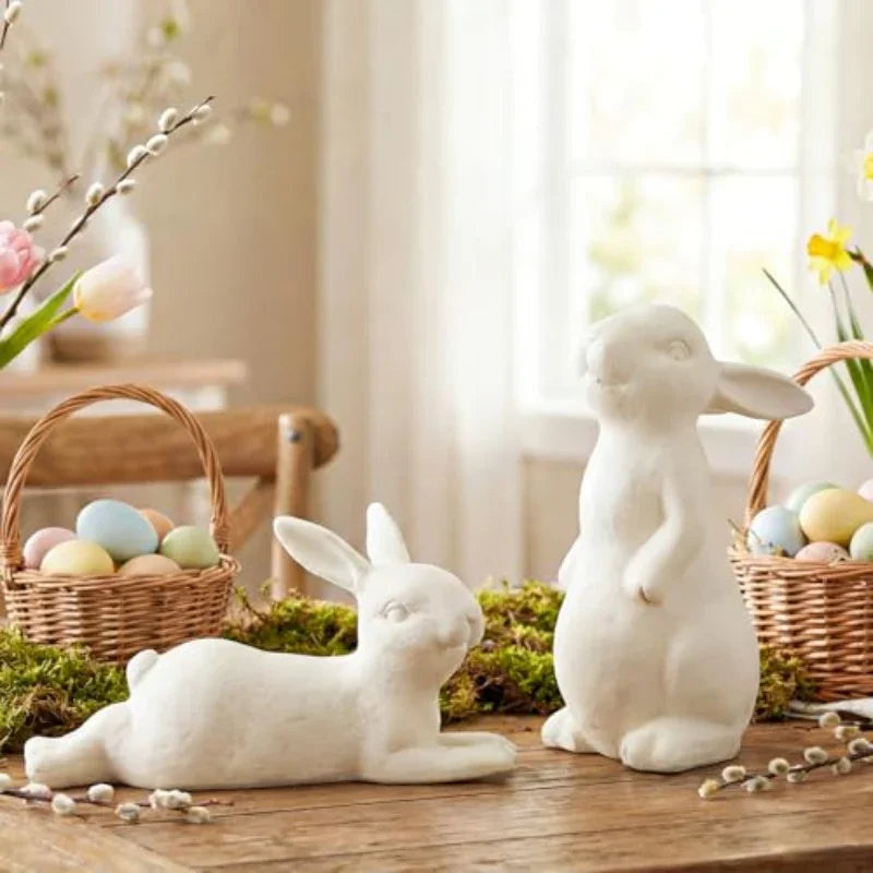 Bunny Figurines - Rustic Terracotta 2pcs