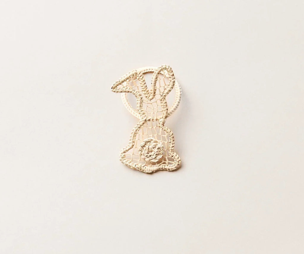 Bunny Napkin Ring – 3.5” Handwoven Iraca Palm – Artisan Spring Table Decor from Peru Payton James