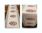 Burgundy & Charcoal handmade 13-piece cotton table linen set | hand block printed table runners napkins table mats Jaipur handmade handicraft India natural colors | House of Avana [[SKU:HOA-TR-BUCH-002]]
