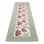Burgundy & Slate Blue handmade cotton table runner | hand block printed table runners napkins table mats Jaipur handmade handicraft India natural colors | House of Avana